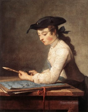 Jean Baptiste Simeon Chardin Painting - Draughtsman Jean Baptiste Simeon Chardin